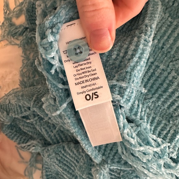 LuLaRoe Blue Shrug with Fringe - Picture 14 of 16